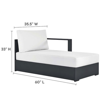 2-Piece Outdoor Powder-Coated Aluminum Right-Facing Chaise Sectional Sofa Set