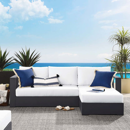 2-Piece Outdoor Powder-Coated Aluminum Right-Facing Chaise Sectional Sofa Set