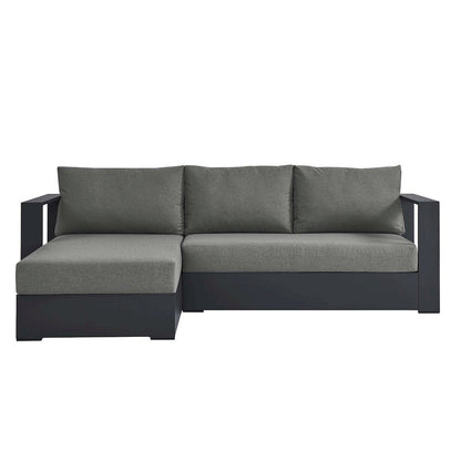 2-Piece Outdoor Powder-Coated Aluminum Left-Facing Chaise Sectional Sofa Set