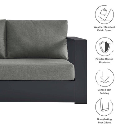 2-Piece Outdoor Powder-Coated Aluminum Left-Facing Chaise Sectional Sofa Set