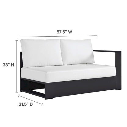 2-Piece Outdoor Powder-Coated Aluminum Left-Facing Chaise Sectional Sofa Set