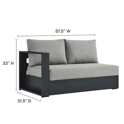 3-Piece Outdoor Powder-Coated Aluminum Right-Facing Chaise Sectional Sofa Set