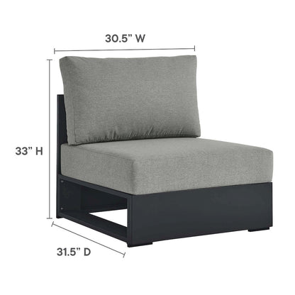 3-Piece Outdoor Powder-Coated Aluminum Right-Facing Chaise Sectional Sofa Set