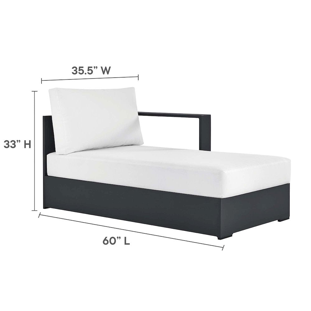 3-Piece Outdoor Powder-Coated Aluminum Right-Facing Chaise Sectional Sofa Set
