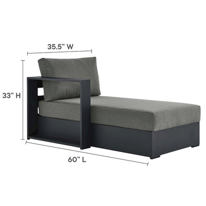 3-Piece Outdoor Powder-Coated Aluminum Left-Facing Chaise Sectional Sofa Set