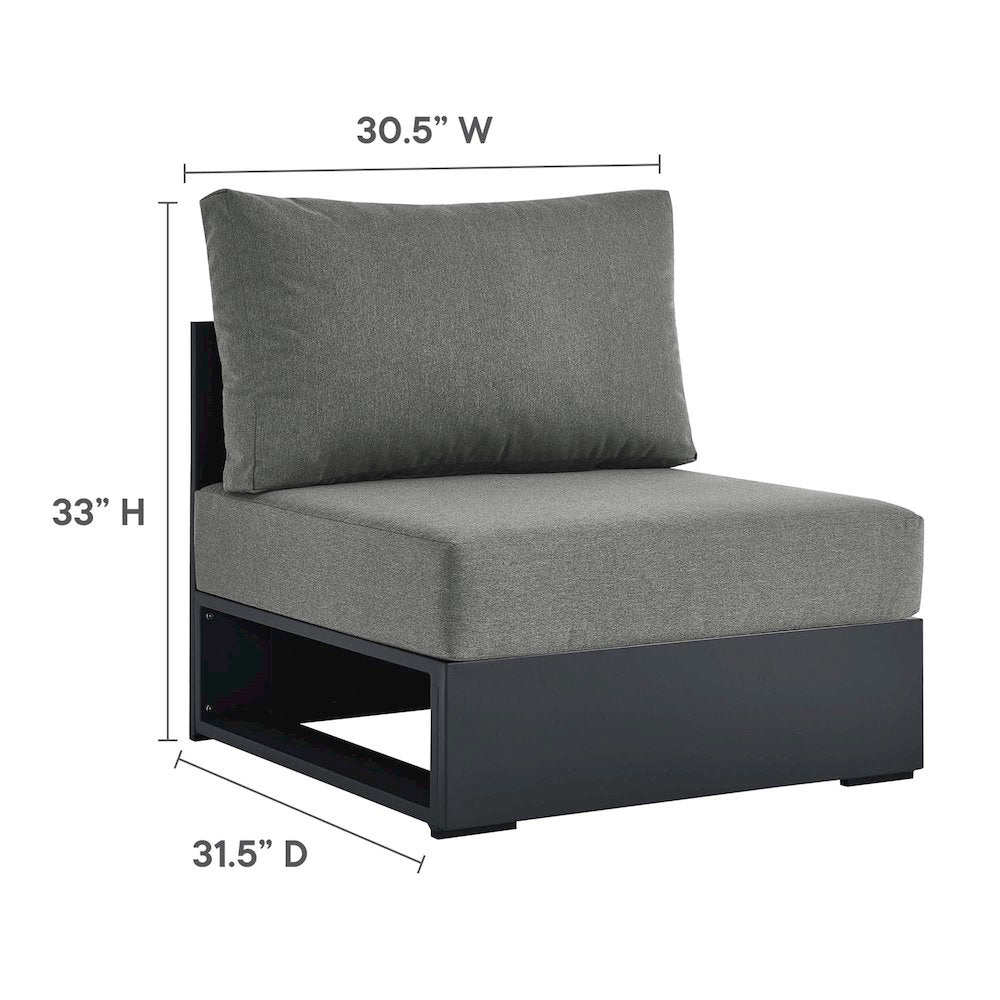 3-Piece Outdoor Powder-Coated Aluminum Left-Facing Chaise Sectional Sofa Set