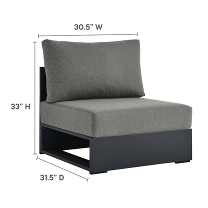 3-Piece Outdoor Powder-Coated Aluminum Left-Facing Chaise Sectional Sofa Set