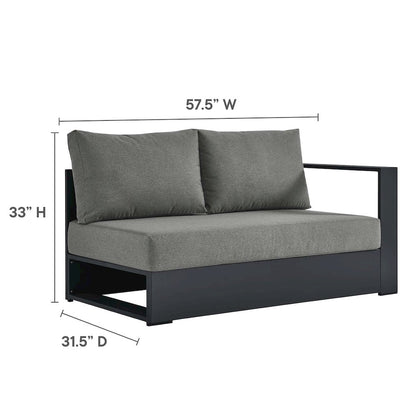 3-Piece Outdoor Powder-Coated Aluminum Left-Facing Chaise Sectional Sofa Set