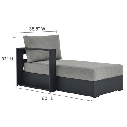 3-Piece Outdoor Powder-Coated Aluminum Left-Facing Chaise Sectional Sofa Set