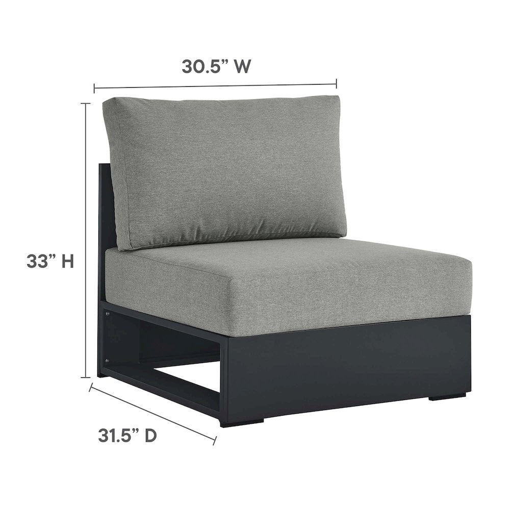 3-Piece Outdoor Powder-Coated Aluminum Left-Facing Chaise Sectional Sofa Set