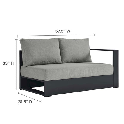 3-Piece Outdoor Powder-Coated Aluminum Left-Facing Chaise Sectional Sofa Set