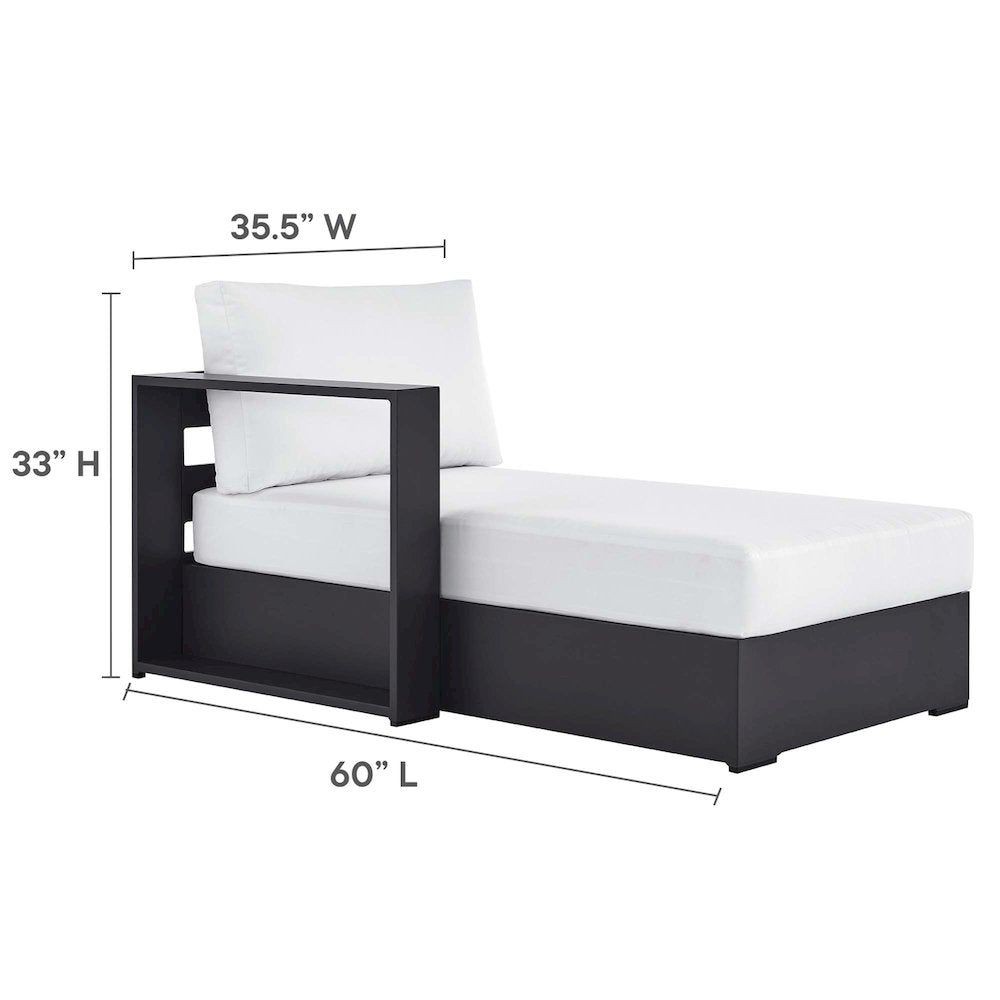 3-Piece Outdoor Powder-Coated Aluminum Left-Facing Chaise Sectional Sofa Set