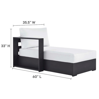 3-Piece Outdoor Powder-Coated Aluminum Left-Facing Chaise Sectional Sofa Set