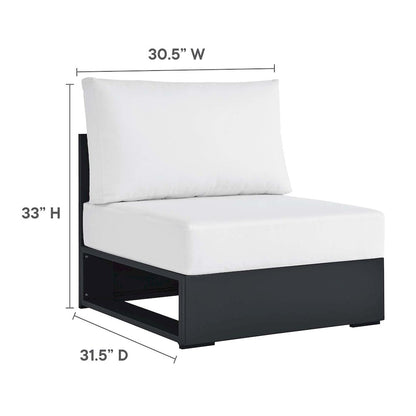 3-Piece Outdoor Powder-Coated Aluminum Left-Facing Chaise Sectional Sofa Set
