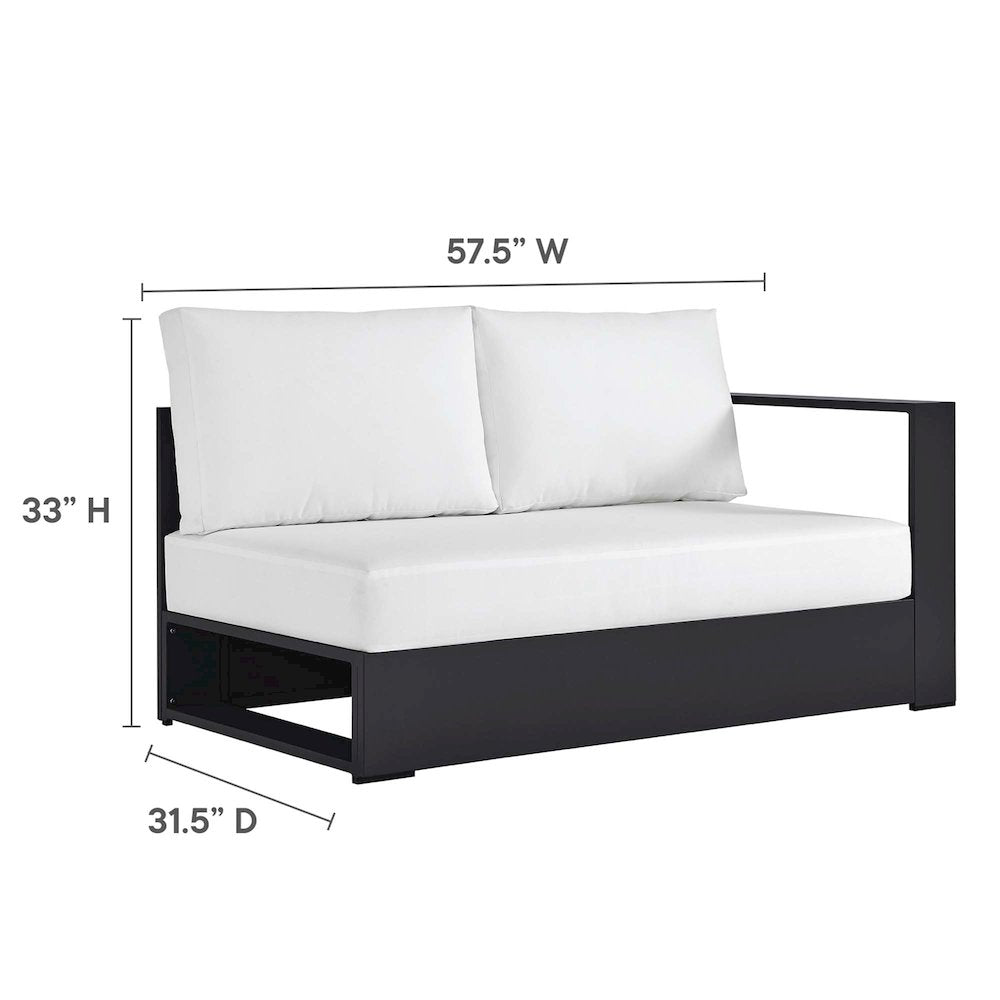 3-Piece Outdoor Powder-Coated Aluminum Left-Facing Chaise Sectional Sofa Set