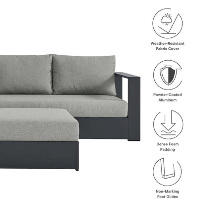 Tahoe 5-Piece Outdoor Patio Powder-Coated Aluminum Sectional Sofa Set