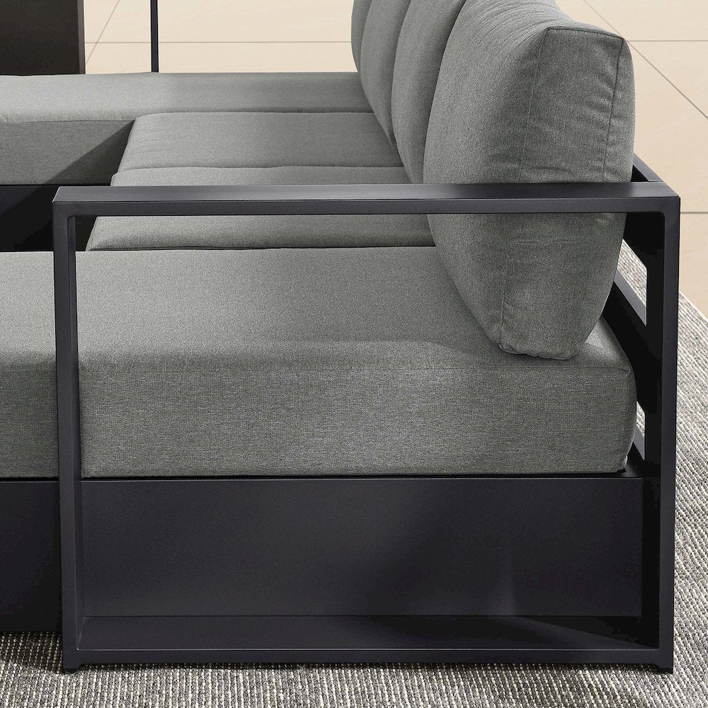 Tahoe 4-Piece Outdoor Patio Powder-Coated Aluminum Sectional Sofa Set