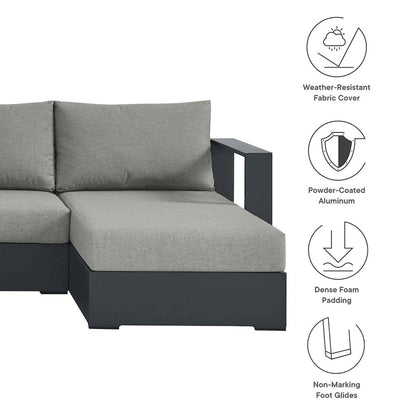 Tahoe 4-Piece Outdoor Patio Powder-Coated Aluminum Sectional Sofa Set