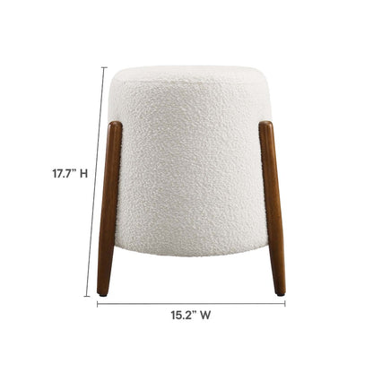 Riven Upholstered Boucle Fabric Ottoman