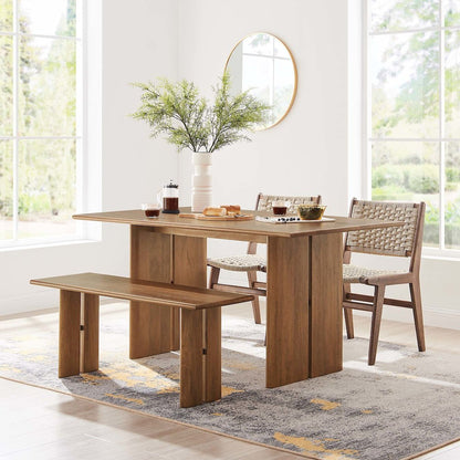 Amistad 60" Wood Dining Table and Bench Set