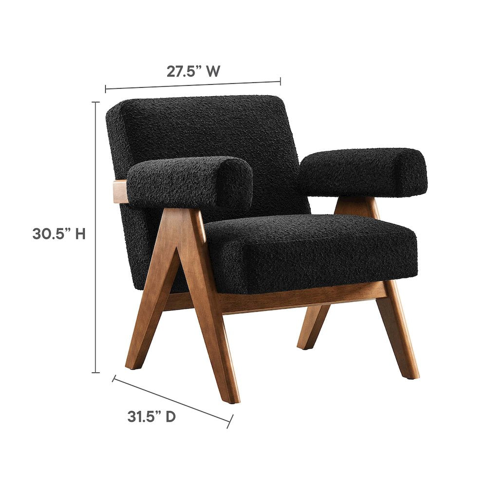 Lyra Boucle Fabric Armchair Set of 2