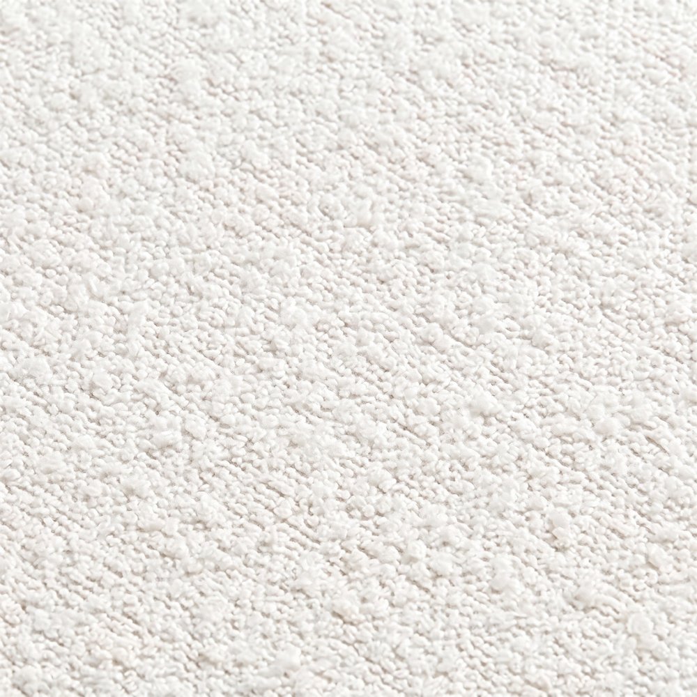 FurniFact Boucle Fabric-Upholstered Waterfall Long Bedroom Bench, Ivory