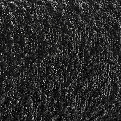 FurniFact Boucle Fabric Waterfall Stool with 4-Inch Cushioned Top, Black