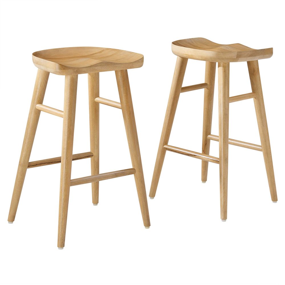 Saville Backless Wood Counter Stools Set of 2