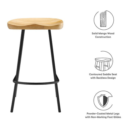 Concord Backless Wood Counter Stools Set of 2