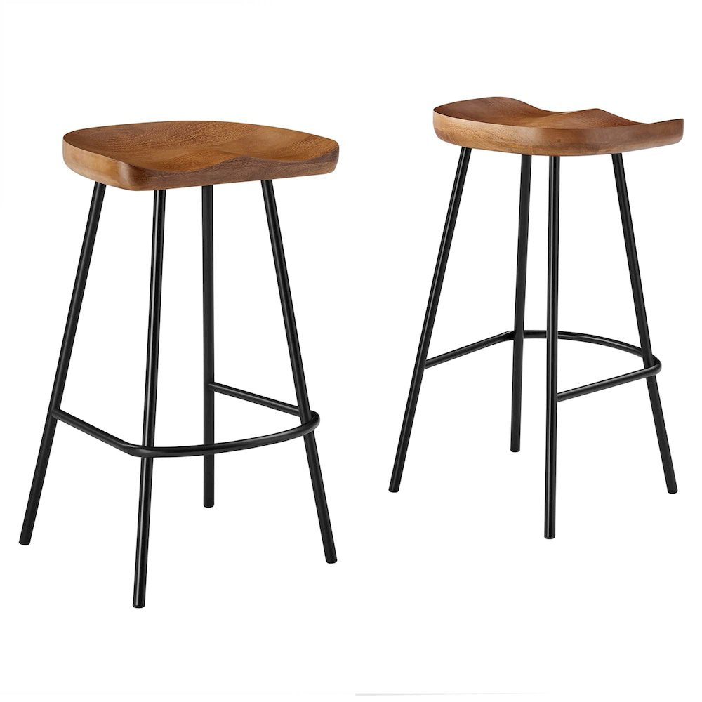 Concord Backless Wood Counter Stools Set of 2