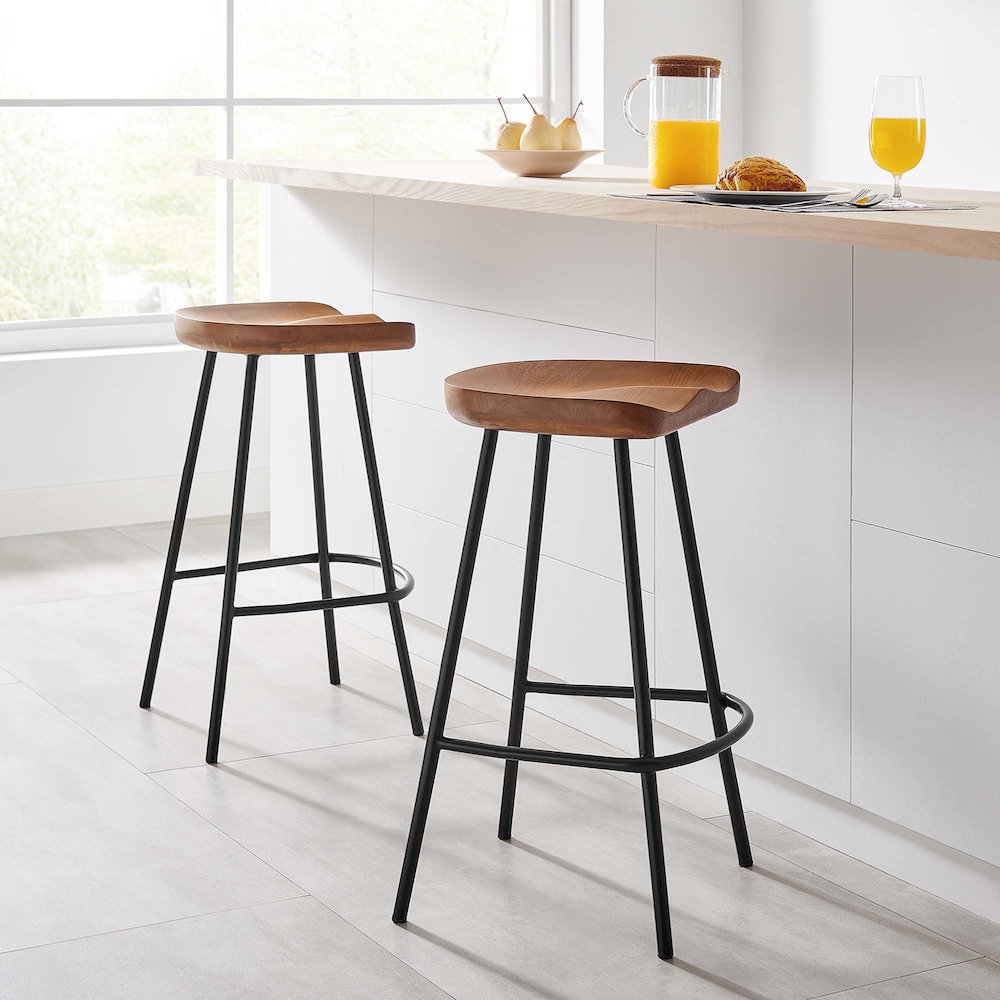 Concord Backless Wood Counter Stools Set of 2
