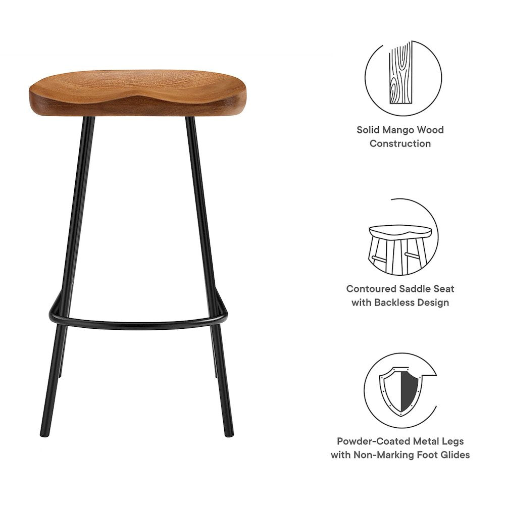 Concord Backless Wood Counter Stools Set of 2