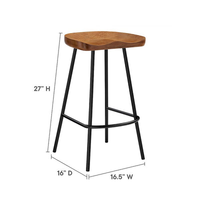 Concord Backless Wood Counter Stools Set of 2