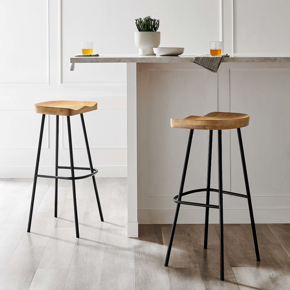 Concord Backless Wood Bar Stools Set of 2