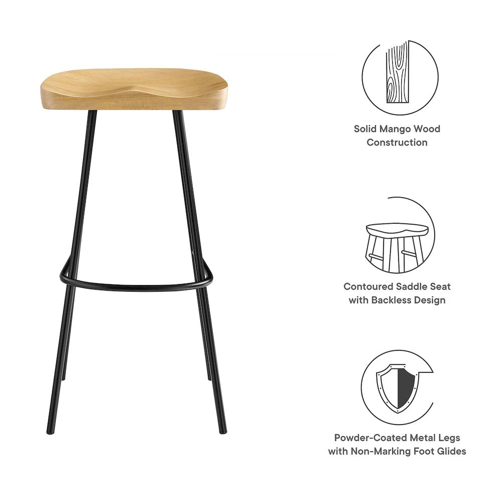 Concord Backless Wood Bar Stools Set of 2