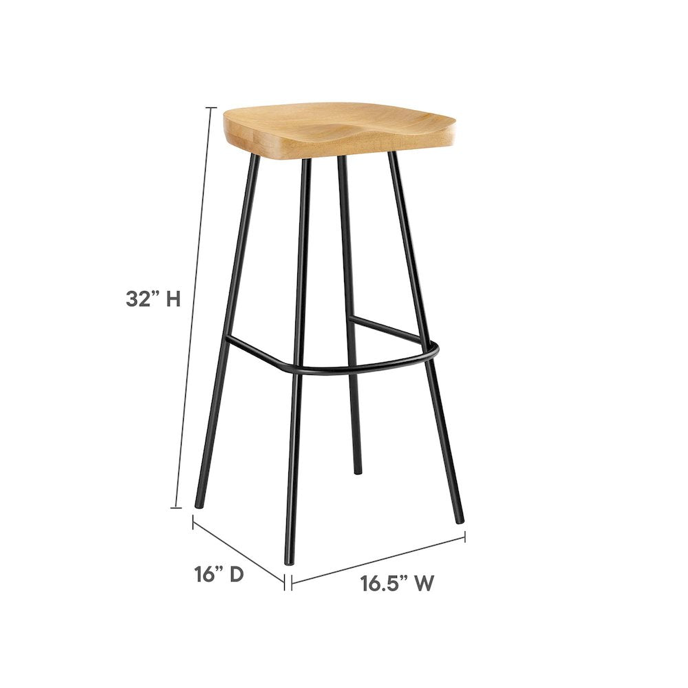 Concord Backless Wood Bar Stools Set of 2