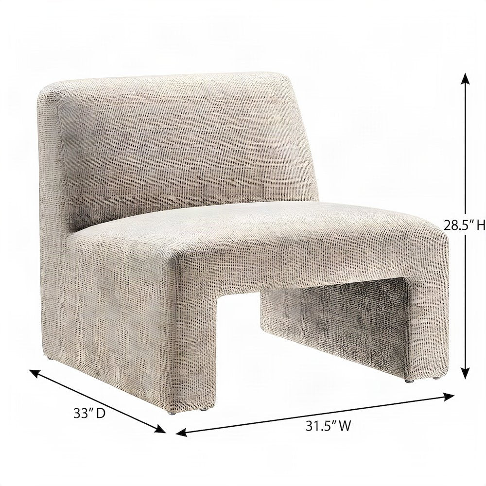 FurniFact Chenille Upholstered Accent Chair with Cushion, Khaki