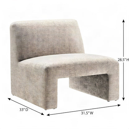 FurniFact Chenille Upholstered Accent Chair with Cushion, Khaki