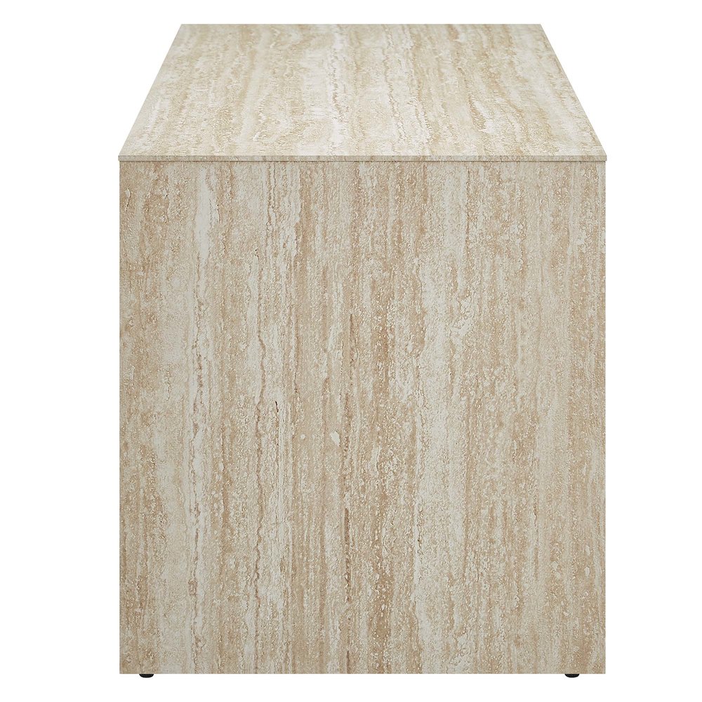 Mirella 53.5” Faux Travertine Bench