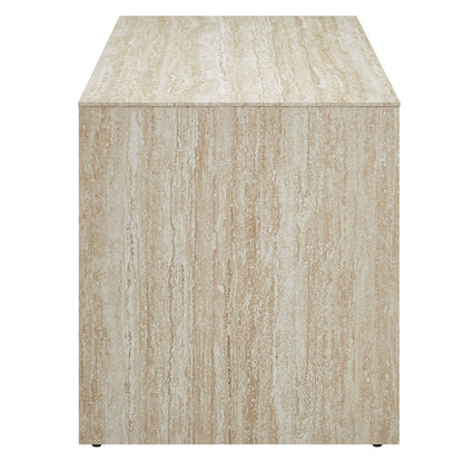 Mirella 53.5” Faux Travertine Bench