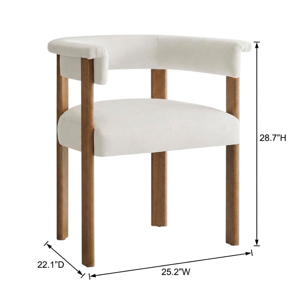Performance Velvet Barrel Dining Chairs, Alabaster Deep Brown, Set of 2