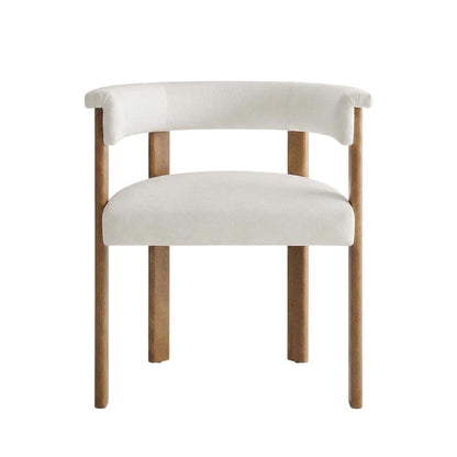 Performance Velvet Barrel Dining Chairs, Alabaster Deep Brown, Set of 2