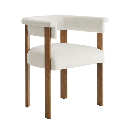 Performance Velvet Barrel Dining Chairs, Alabaster Deep Brown, Set of 2