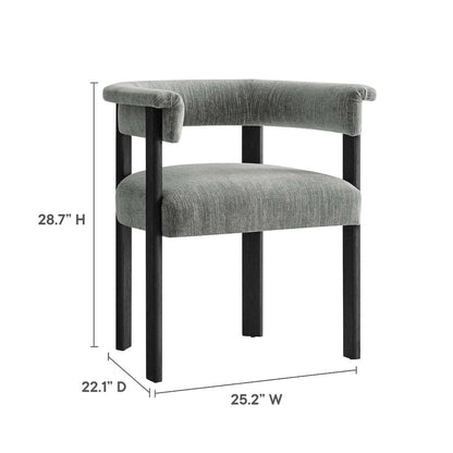 Imogen  Fabric Upholstered Barrel Dining Chairs Set of 2