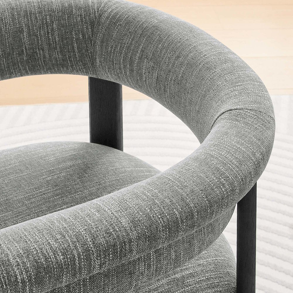 Imogen  Fabric Upholstered Barrel Dining Chairs Set of 2