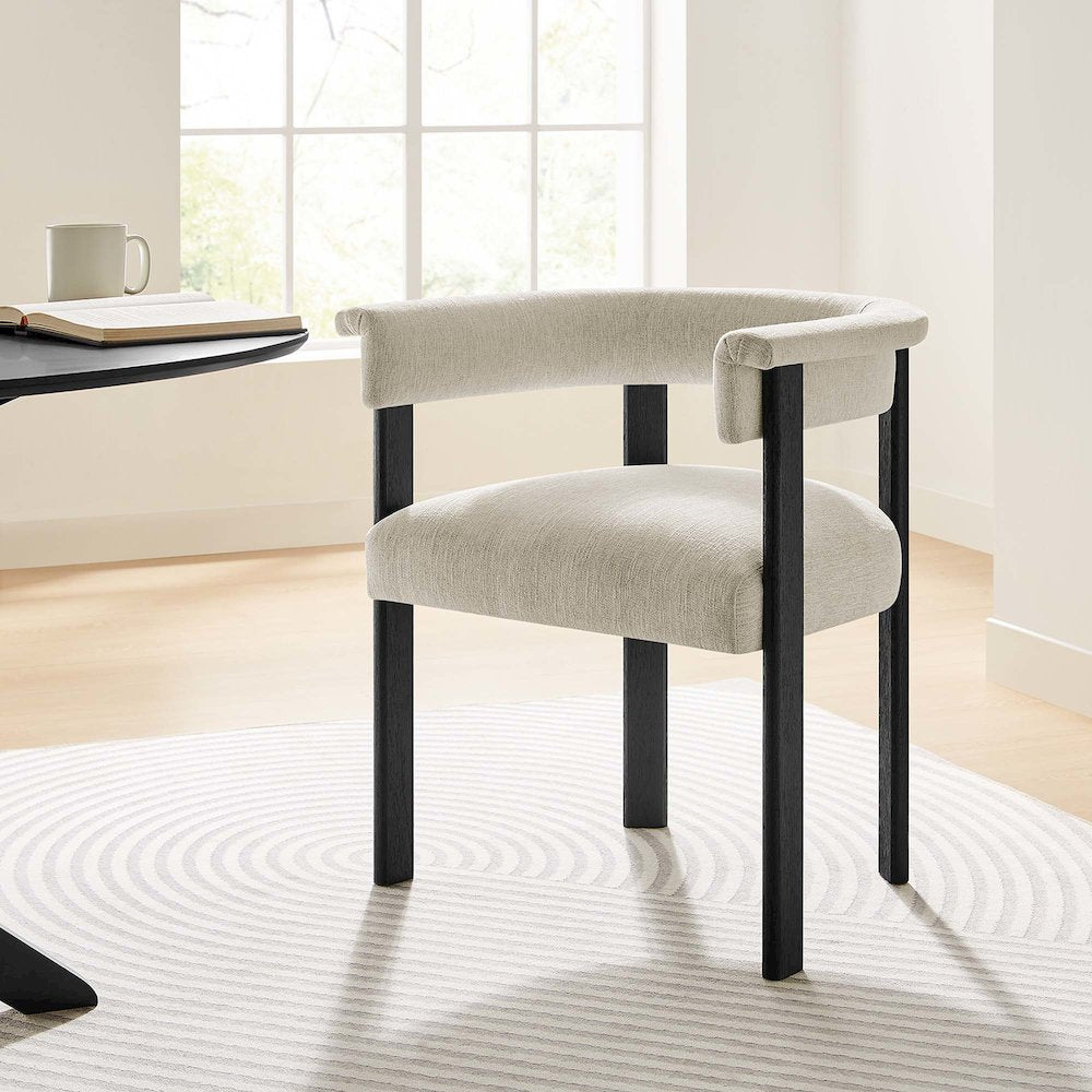 Imogen  Fabric Upholstered Barrel Dining Chairs Set of 2