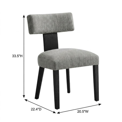 Fabric Upholstered Modern Dining Chair, Heathered Weave Gray Black, Set of 2