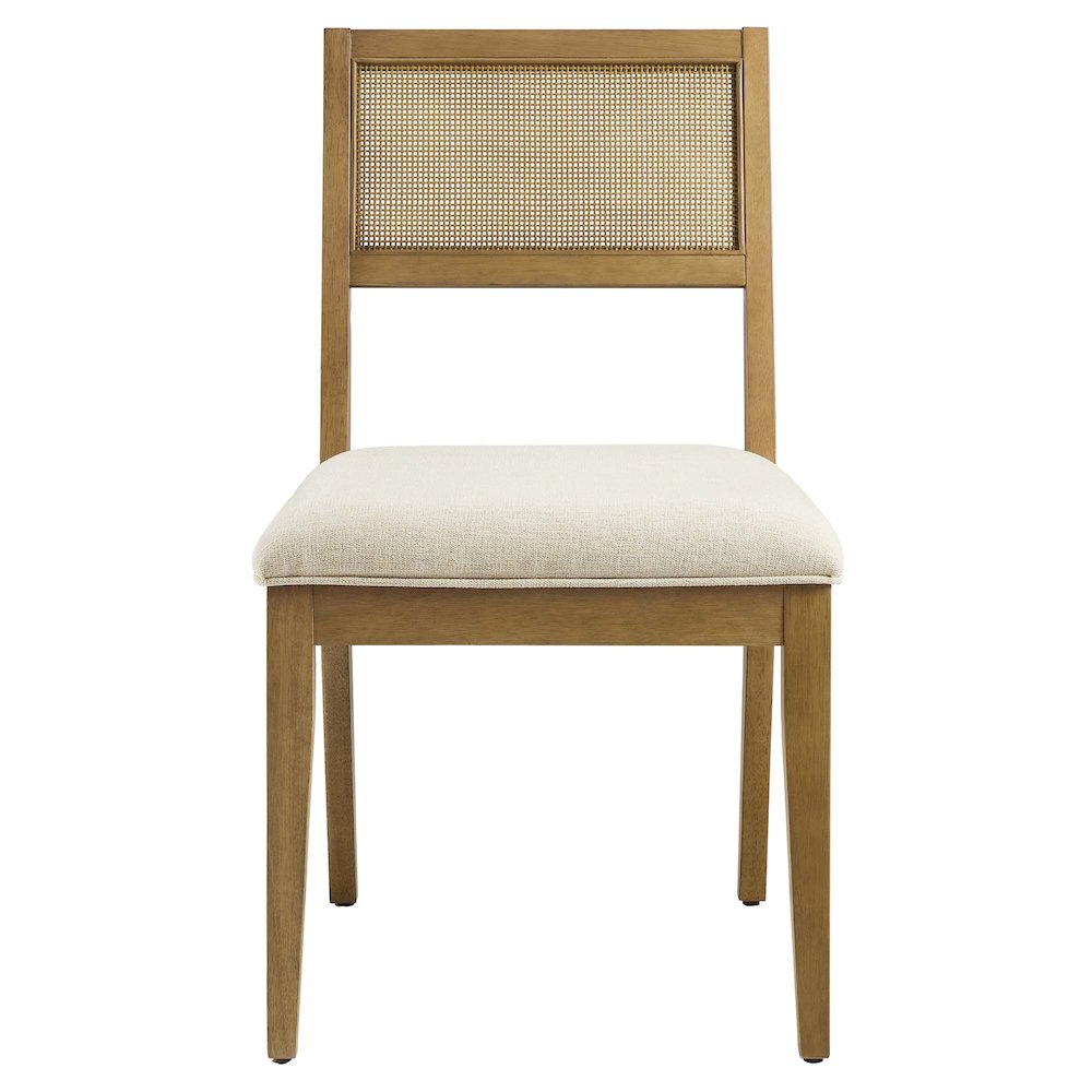 Nimba Faux Rattan Fabric Dining Chairs Set of 2