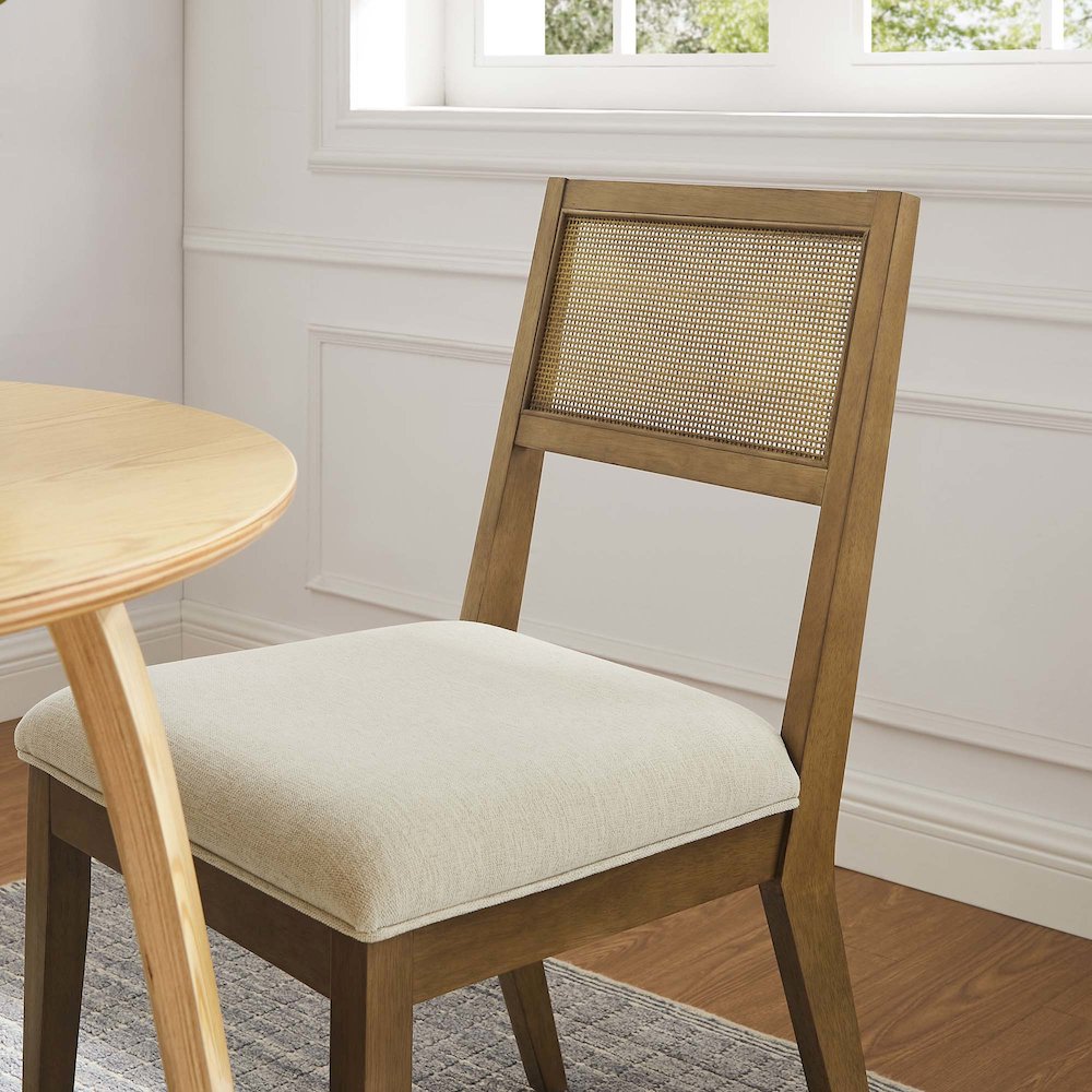 Nimba Faux Rattan Fabric Dining Chairs Set of 2