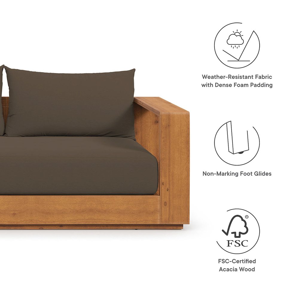 Tahoe Outdoor Patio Acacia Wood Sofa
